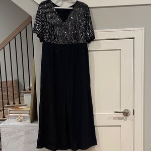 BloomChic Black and Silver Jumpsuit